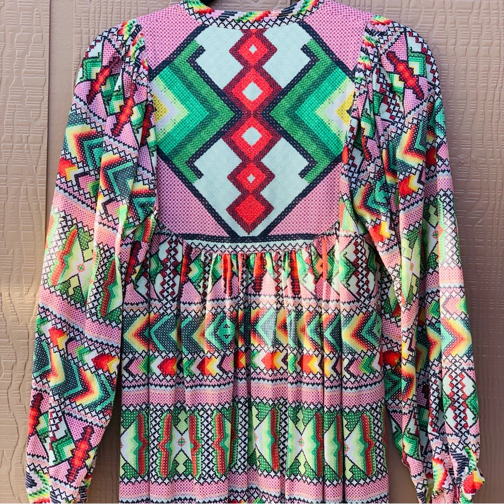 Farm Rio Colorful Geometric Patterned Dress - Picture 4 of 15